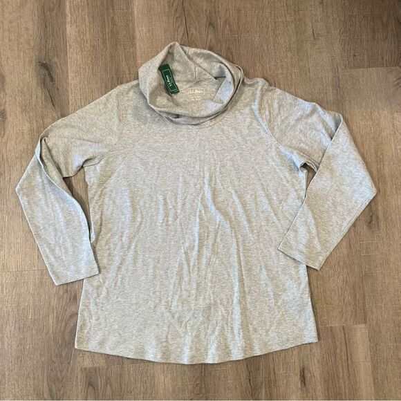 LL Bean Interlock Cowl Tunic Grey XL NWOT - Picture 1 of 7